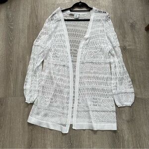 Collection etc‎ White Crochet Cardigan Sweater